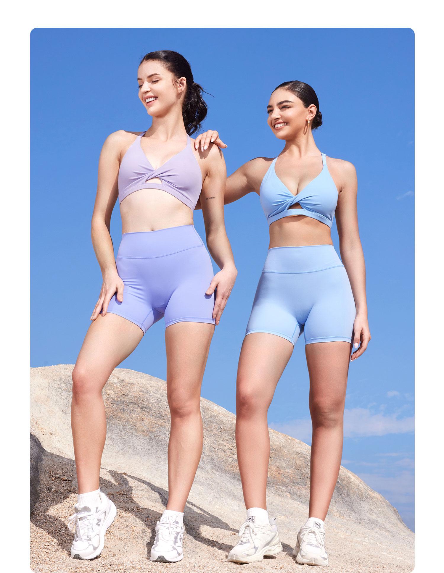 YEOREO Women's Biker Shorts 2.5" /4.5" No Front Seam Elysina High Waist Hidden Scrunch Workout Gym Yoga Running Shorts