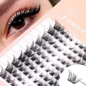 80 Pcs Fox Eyelash Extension Kit, Natural Look C/d Curl, Soft Long Synthetic Fiber Lashes, DIY Cluster Extensions, Perfect for Parties & Gifts, Wispy Lashes Kit, DIY Lash Clusters
