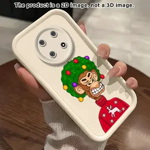 soft Phone Case suitable for Huawei Nova Y90 Y71 Y70 Y61 Y9-2019 Y9 Prime-2019 Y9s Y7a 12s 11 11i 10 10se 9 9se 7 7se 7i 5i 4 3 Pro Plus 5G Monkey Christmas Charm2D Pattern Anti-Scratch Soft Protective Cover Smartphone Casing