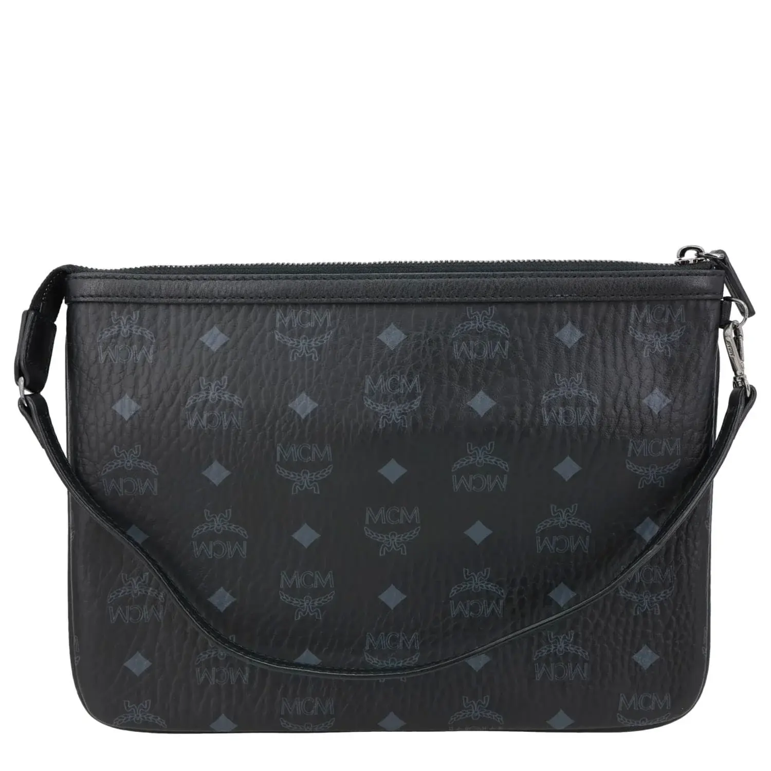 Pre-owned MCM Canvas Clutches & Wristlets Medium Visetos Wristlet Black