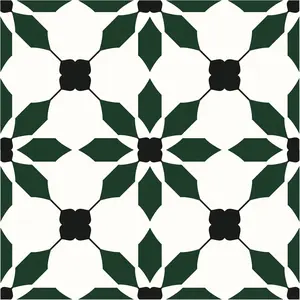 7.87" x 7.87" Peel and Stick Floor Tile, 40 PCS Self-Adhesive DIY Vinyl Flooring for Renters, Removable and Waterproof Tile Sticker for Bathroom, Kitchen, Staircase(Black Green)