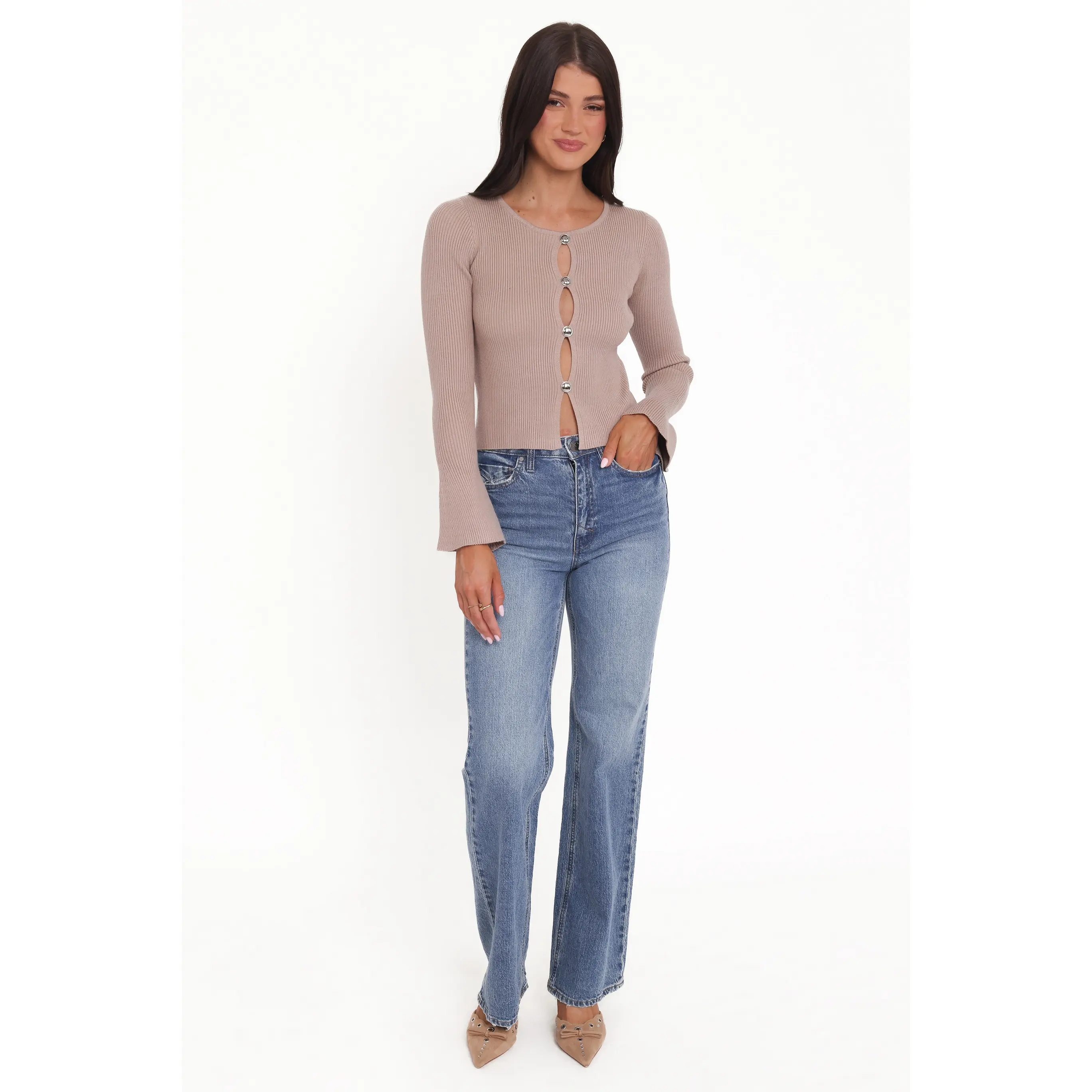 Rosienna Knit Top - Taupe