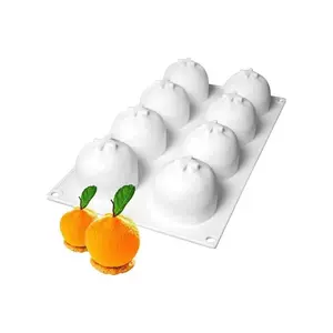 8-Cavity 3D Silicone Mold, Non-Stick Baking Mousse Cake Chocolate Fruit Dessert Pudding Ice Cream, Cake Decoration Tool