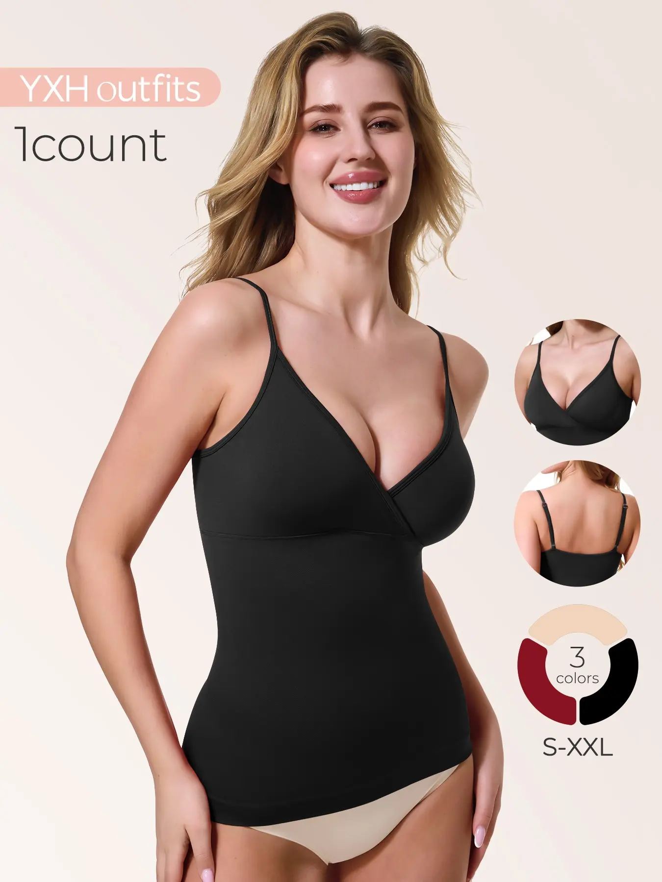 Women's Shapewear Tank Top, Cross V Neck Seamless Compression Tummy Control, Casual All Seasons Wear, Nursing Friendly Clothes, Breastfeeding Nursing Clothes, Nursing Apparel