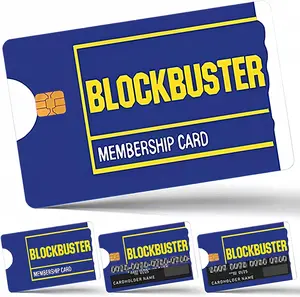 4pcs Credit Card Vinyl Skins - Blockbuster Membership Card Decal for Small Chip Cards