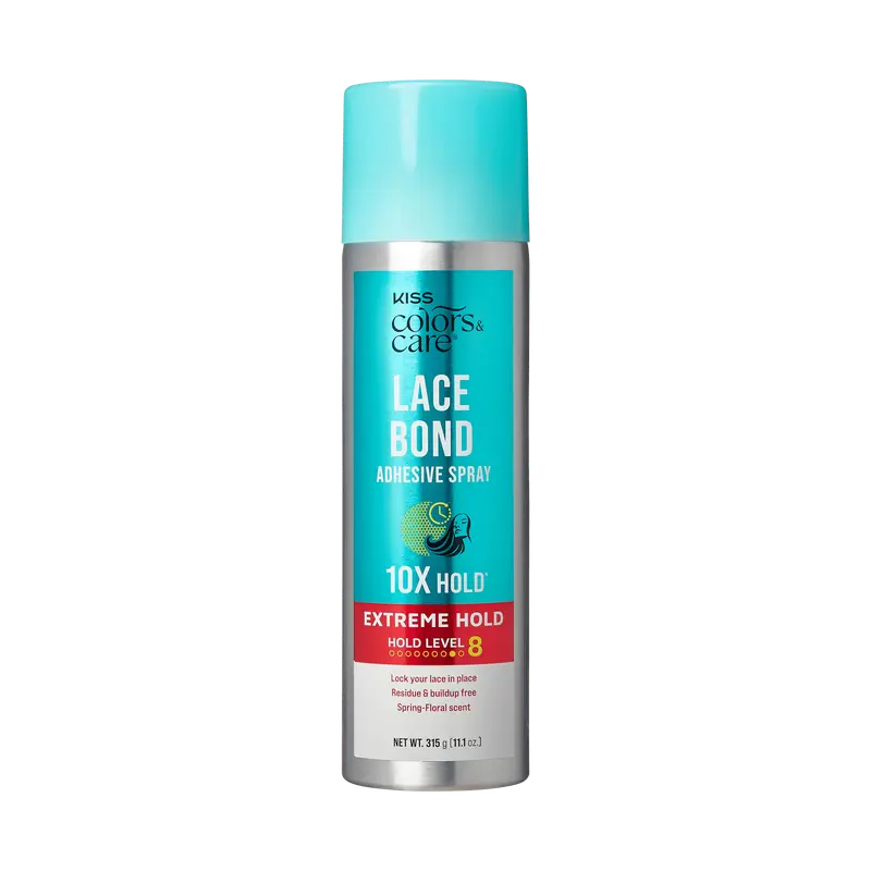 Kiss Colors & Care Lace Bond Spray | Extreme Hold, Wig Adhesive Spray, Wig Glue, 11.1 oz, Hair Care