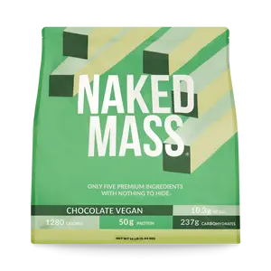 Chocolate Vegan Mass Gainer Supplement | Naked Vegan Mass - 12LB