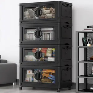 Broview V9 360Qt/480Qt Storage Bins with Lids, Closet Organizers and Storage Drawer, Collapsible Storage Bin with Wheels, Plastic Cabinet for Toy Clothes Dorm Organizer