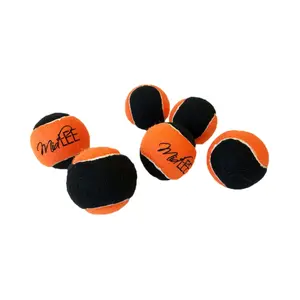 Midlee Orange/Black Dog Halloween Tennis Balls Fetch Toy- Set of 6