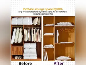 Organize your closet with this 9-pack of vacuum seal bags—mixed sizes and a hand pump make it easy to store more in less space