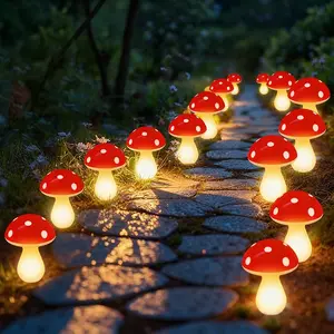 Battery-Powered LED Garden Mushroom Lights, Outdoor Decorative Lighting, Ideal for Yards, Patios, Paths, Outdoor Decoration Light, Energy Efficiency Rating a