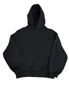 2024  Fleece Black Color Oversized Pullover Hoodie Heavyweight Women Men Streetwear Cozy Unisex Cropped Fit Sweatshirts Casual Soft Long Sleeve Outfit Menswear