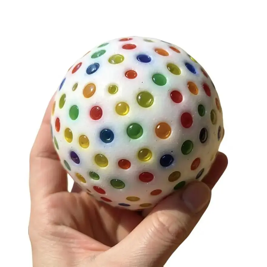 VE-SQUISHY Squishies Toys, Soft Pastel Glow Stress Relief Fidget Toy, Fun ASMR Popping Sounds, Handmade Glow-in-the-Dark Bead Balls, Safe Non-Toxic, Easy to Clean and Reusable, Suitable for 12 Years Above