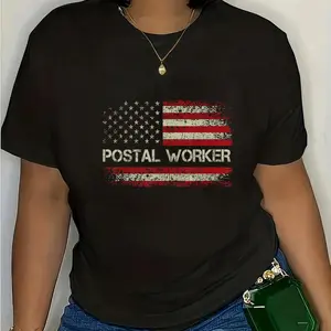 100% Cotton Vintage Postal Worker American Flag US Postal Service T-Shirt Shirt