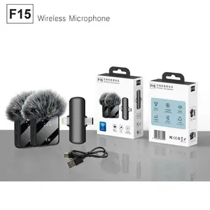 Collar microphone with intelligent noise reduction for outdoor live streaming interviews and filming