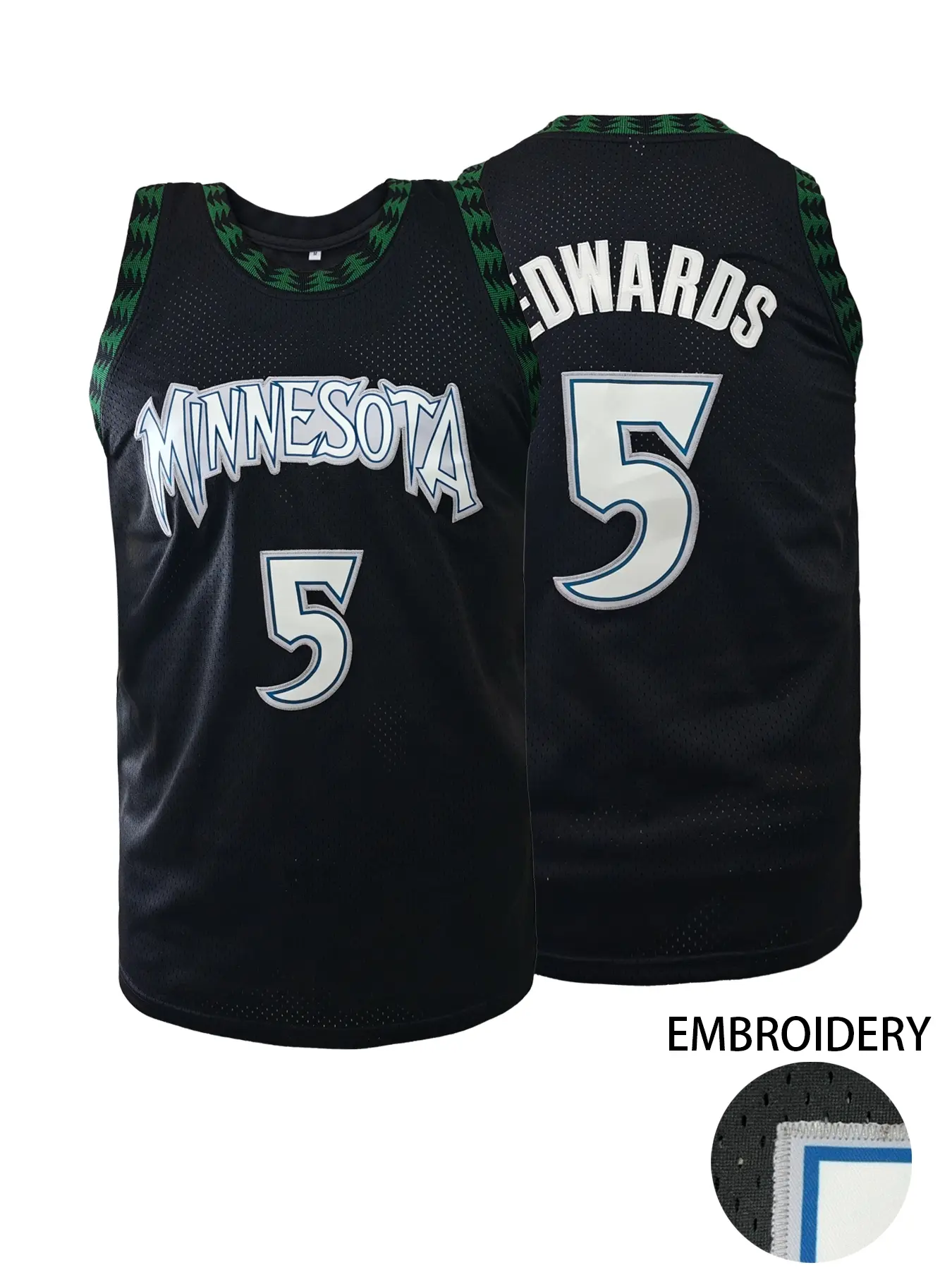 Men's #5 Embroidered Basketball Jersey, Sporty Jersey, Sleeveless Jersey, Round Neck Breathable Vest, Loose Fit Casual Sportswear, Sports Clothing, Unisex All Seasons