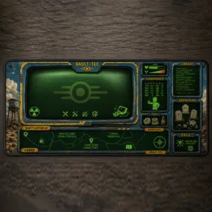 Fallout Vault-tec Magic The Gathering MTG Playmat with Zones TCG Gaming Mouse Pad Anime Desk Mat Office
