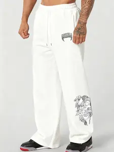 Printed Straight Leg Sport Pants, Loose Fit Unisex Jogger Pants, Suitable for Gym, Streetwear, Casual Wear, All Seasons, Comfortable Fashion
