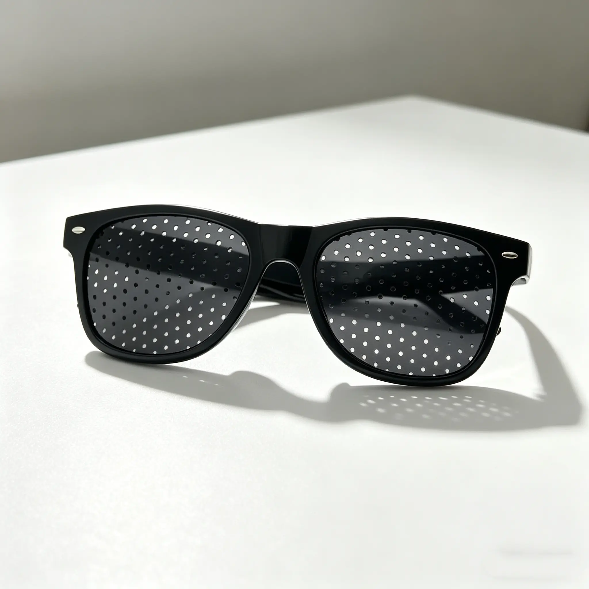 Black Pinhole Glasses for Natural Eyesight Improvement, Vision Correction & Eye Strain Relief - Lightweight, Breathable Perforated Lens Eyewear for Myopia, Astigmatism, Digital Screen Use & Daily Eye Training for Men Women