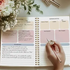 A5 Bible Study Notebook, Dual Wire Binding, Smooth Writing Paper, Christian Devotional Journal, Church Learning Diary