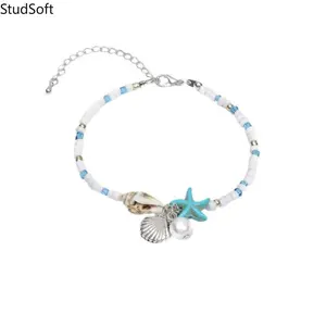 2026 New Bohemian-Style Starfish, Shell, and Conch Seed Bead Bracelet — Summer Beach Vacation Jewelry