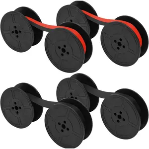 4 Pairs Universal Typewriter Ribbon  Spool Typewriter Ink Ribbon Replacement Pack Compatible with  Typewriter (Black-Red,Black)