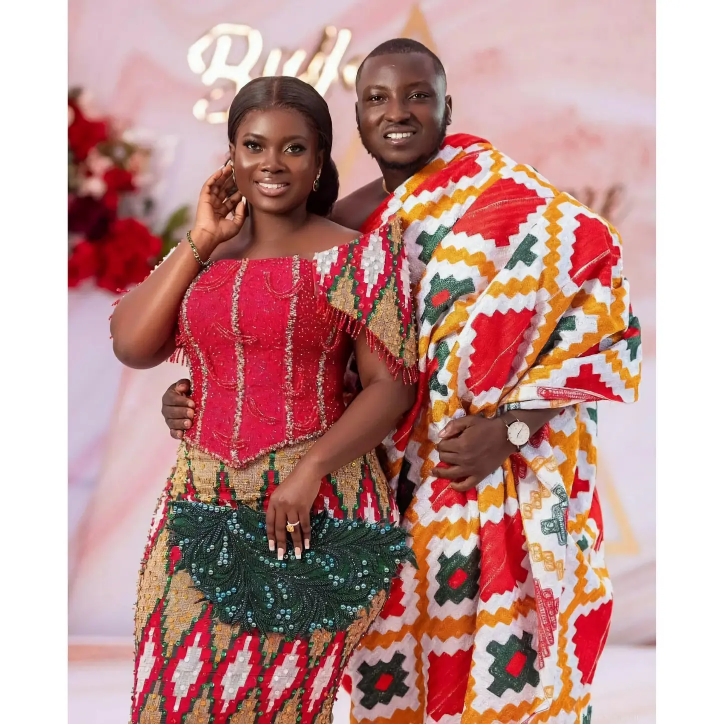 MG Royal Double Hand Weaved Kente Cloth R42