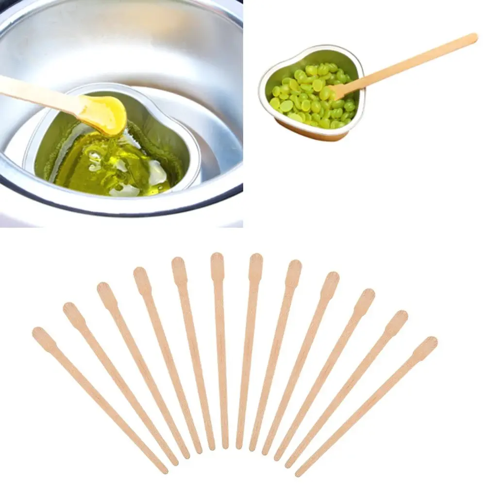 100pcs New Disposable Wooden Waxing Sticks, Premium Wood Depilatory Tools for Eyebrows and Body Beauty, Single Use Wax Applicators, Hair Removal Product
