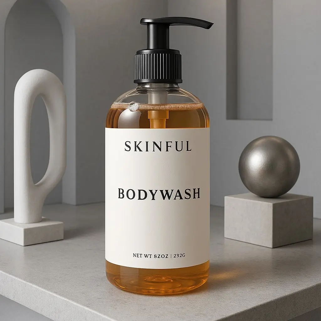 Skinful Moisturizing Shower Gel Body Wash - Sulfate Free 8.2oz - Unisex Cleanser for All Skin Types - Refreshing Minty Aroma - Deep Hydration & Soothing - Gentle Sensitive Moisturizer