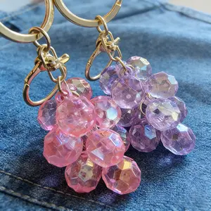 Cute Faceted Grape Keychain Pendant, Bag Charms, Women's Purse & Handbag Accessories, Keychain Decorative Gifts