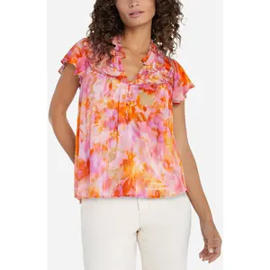Flutter Sleeve Popover Blouse w/ Ruffles (Liverpool)