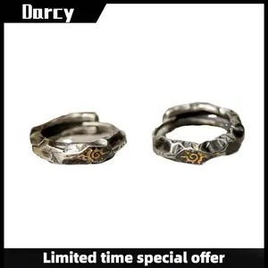 Retro personality trend niche wishing stone earrings simple fashion punk street style accessories