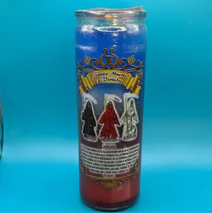 Santa Muerte Gel Candle - 3 Virtues (Health, Love, Money) - Candle Light for Home Fragrance Decor