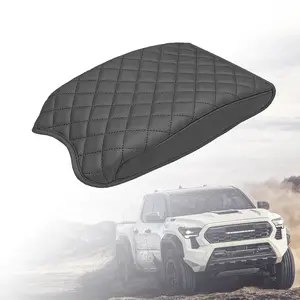 Center Console Cover Compatible with Toyota Tacoma Accessories 2016 2017 2018 2019 2020 2021 2022 2023, Leather Cover Center Console Lid Protector