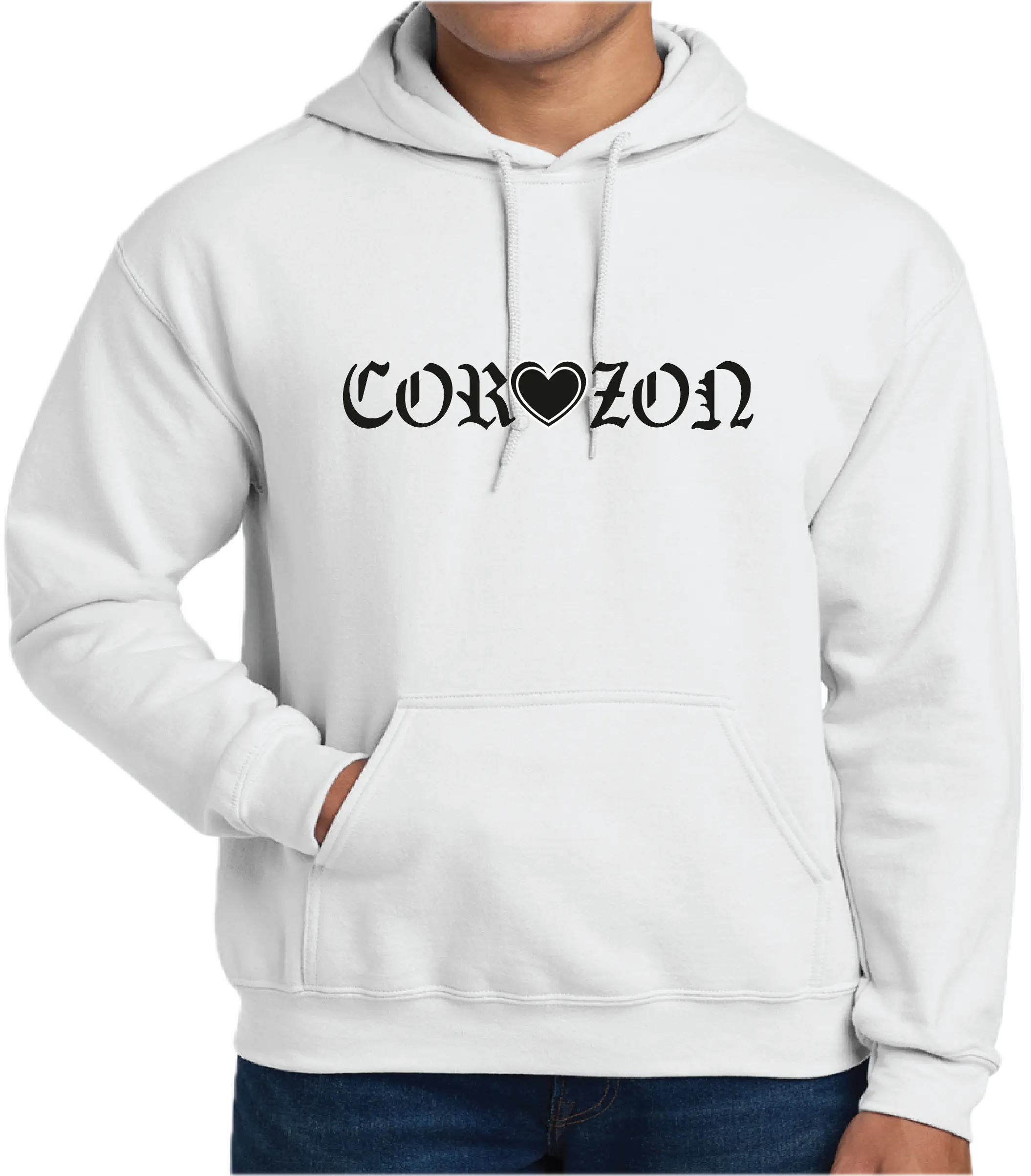 CORAZON NEGRO_MEN/WOMEN 8OZ HOODIE PULLOVER SWEATSHIRTS