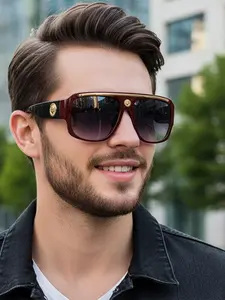 Fashion New Large Frame Sunglasses Unisex Street Style Trendy UV Protection Eyewear, Stylish Oversized Shades for Men & Women