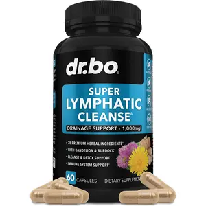 Dr. Bo Lymphatic Cleanse Supplement - Herbal Lymphatic Support Supplements - Echinacea, Elderberry, Blue Vervain & Plantain - 60 Capsules
