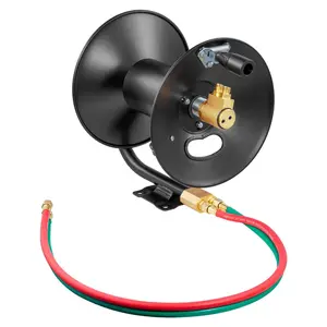 fathersdaygift VEVOR Welding Hose Reel, Hand Crank Rewind Hose Reel with 3FT Lead-in Hose and 9/16-18 B Fittings, Ceiling/Wall Mount Heavy Duty Steel Reel for Workshops Garages (Welding Hose Not Included)