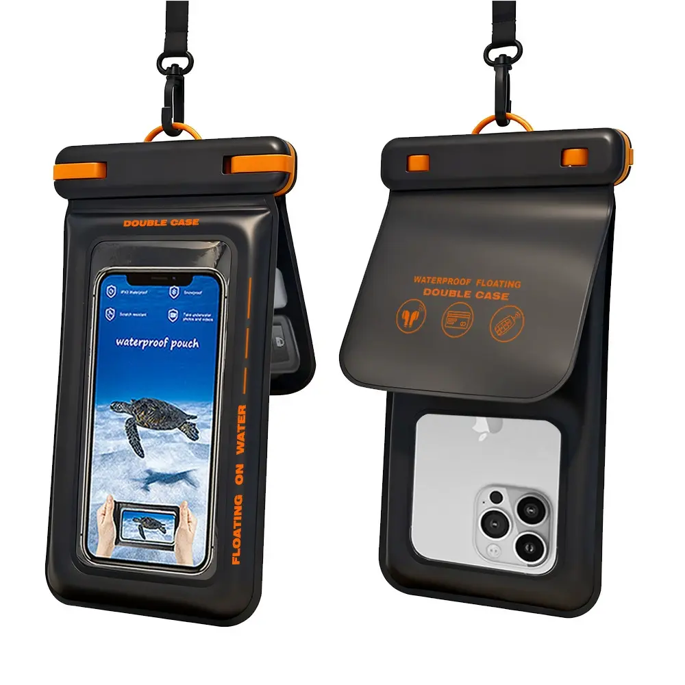 IP68 Floating   waterproof   Phone Pouch, Buoyant Airbag  Dry Bag with Adjustable Neck Lanyard, Universal Touch Screen Water Proof Case for iPhone Samsung, Swimming Surfing Beach Cruise Essentials galaxy clear waterproof cell phone case case dry bag
