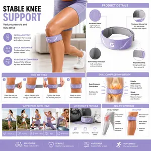 1PC Sports Patella Knee Support Strap Adjustable Compression Knee Brace for Running Workout Basketball Men Women