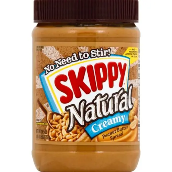 Natural Peanut Butter Creamy Spread - 26.5 oz Jar (2 Jars Total, Pack of 2), Two Jars