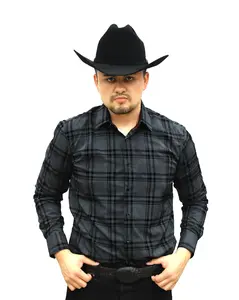 VS100-FPMSFL-D-87-14-DK.GREY- Men's Vaquero Signature Fashion Shirts Menswear