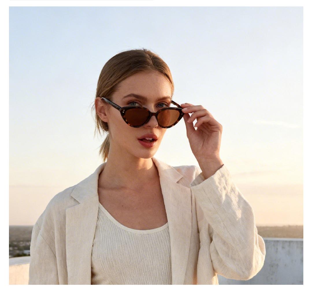 Alloio sunglasses, classic cat-eye design, women’s glasses with UV400 protection, suitable for any outfit occasion.