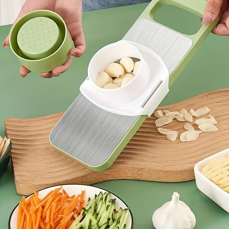 7pcs Stainless Steel Multifunctional Vegetable Slicer and Grater Set, Interchangeable Blades, Manual Kitchen Gadget Tool Kit for Potatoes, Carrots, Cucumbers
