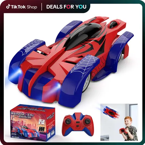 Aiencsai Aomifmik Unisex Remote Control RC Car - Wall-Climb Action, 360° Rotating, Headlight, Recharge & Go RC Vehicle Toy Set Gift Kit for Boys 4-12 Year Olds (Toys for Boys)