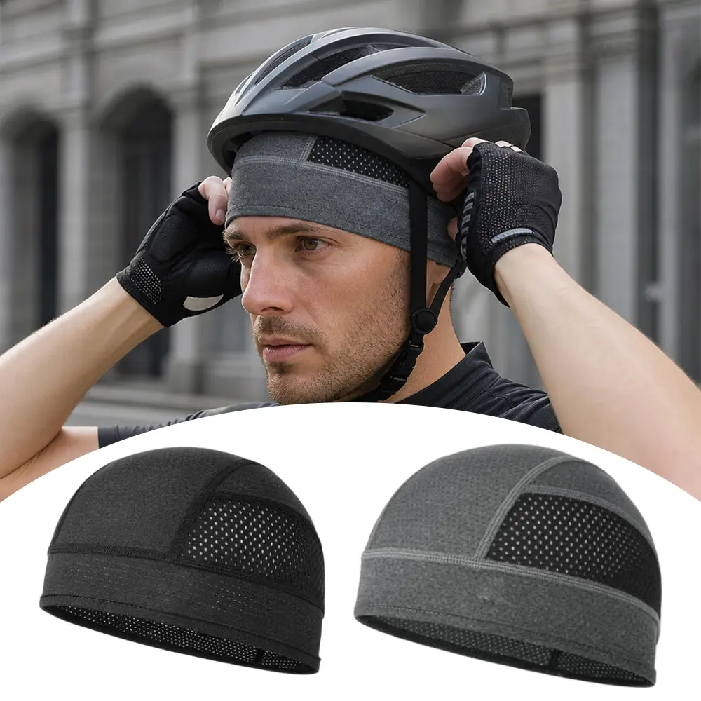 2 Packs Cooling Skull Caps Helmet Liner, Lightweight Mesh Under Helmet Cycling Motorcycle Hard Hat Sweat Liner for Men Women