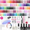 Beetles Gel Nail Polish Kit Set with UV Light, Nail Glue, Cuticle Remover, Cuticle Oil, Matte Top Coat, Manicure Tools, Soak-Off Formula, French/Glossy/Glitter Options, DIY Mother's Day Gift for Women