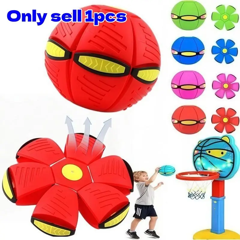 Stretchy Magic Flying Saucer Ball, Soft Ball Design, Foot Step Deformation Ball, Outdoor Play Toy for Kids, Parent-Child Interaction Family Pet Toy
