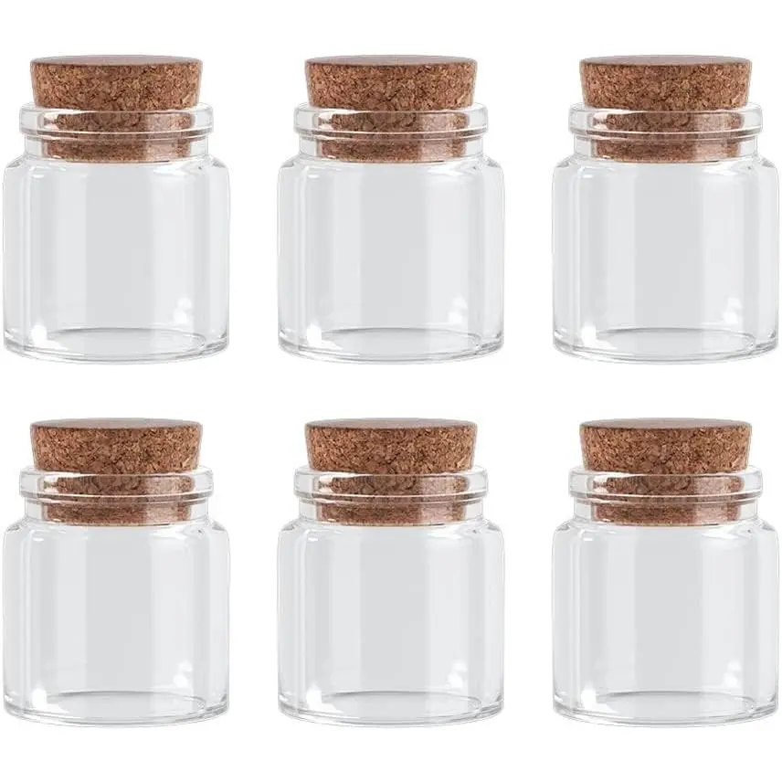 50ml Mini Glass Bottles, Mini Bottles, Jars with  Cork Stoppers, Wish Bottles, Message Bottles for Wedding Favors,  Shower Favors, DIY Craft 6 Pack