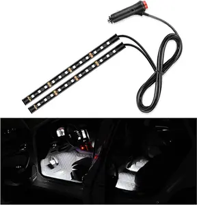 Car LED Strip Light,  LED Interior Under Dash Atmosphere Lights with Cigarette Lighter, Vehicle Decor Lamp Ambient Night Light Strip Lighting, Universal Car Accessories (White)